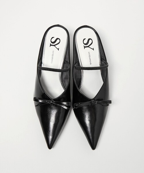 SY UNITED ARROWS(シーユナイテッドアローズ)の「<SY> シェイプヒールリボンミュール サンダル50↑(サンダル・レディース・レッド/ブラック・25cm/24.5cm/24cm/23.5cm/23cm/22.5cm/22cm)」の4枚目の写真