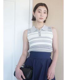 LAGUNAMOON | シャツカラーノースリニットプルオーバー 【夏服】(ニット/セーター)