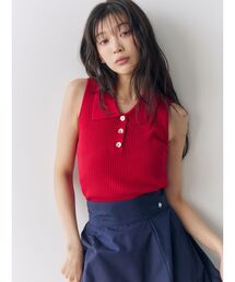 LAGUNAMOON | シャツカラーノースリニットプルオーバー(ニット/セーター)