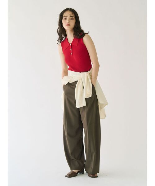 LAGUNAMOON(ラグナムーン)の「シャツカラーノースリニットプルオーバー 【夏服】(ニット/セーター・レディース・ネイビー/グレー/レッド/ピンク・FREE)」の13枚目の写真