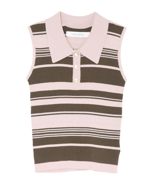 LAGUNAMOON（ラグナムーン）の「シャツカラーノースリニットプルオーバー 【夏服】（ニット/セーター・レディース・ネイビー/グレー/レッド/ピンク・FREE）」の13枚目の写真