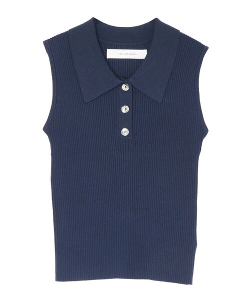 LAGUNAMOON（ラグナムーン）の「シャツカラーノースリニットプルオーバー 【夏服】（ニット/セーター・レディース・ネイビー/グレー/レッド/ピンク・FREE）」の14枚目の写真