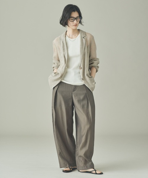 Curensology（カレンソロジー）の「Curensology(カレンソロジー)/シルクブレンドシアーパンツ（その他パンツ・レディース・ブラウン/クリーム・FREE）」の6枚目の写真