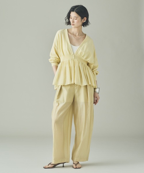 Curensology（カレンソロジー）の「Curensology(カレンソロジー)/シルクブレンドシアーパンツ（その他パンツ・レディース・ブラウン/クリーム・FREE）」の12枚目の写真