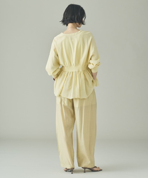 Curensology（カレンソロジー）の「Curensology(カレンソロジー)/シルクブレンドシアーパンツ（その他パンツ・レディース・ブラウン/クリーム・FREE）」の14枚目の写真