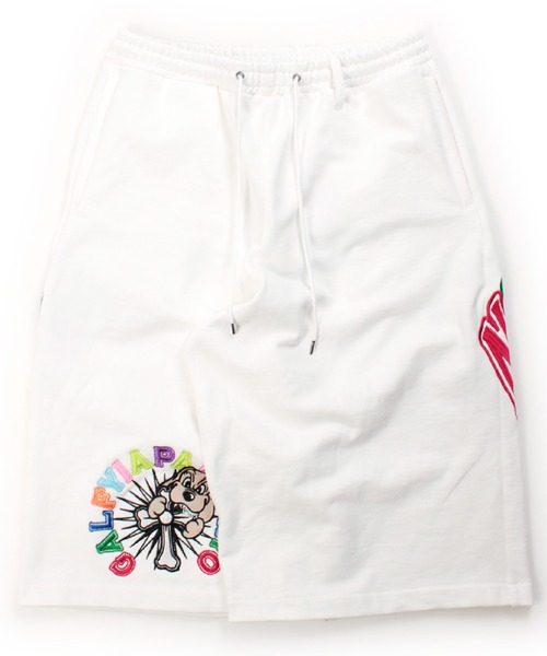 GALFY（ガルフィー）の「【GALFY/ガルフィー】おしゃぶりワンワン カラフルロゴショートパンツ（スウェットパンツ・メンズ・ホワイト/ピンク/ブラック・L/XL/M）」の4枚目の写真