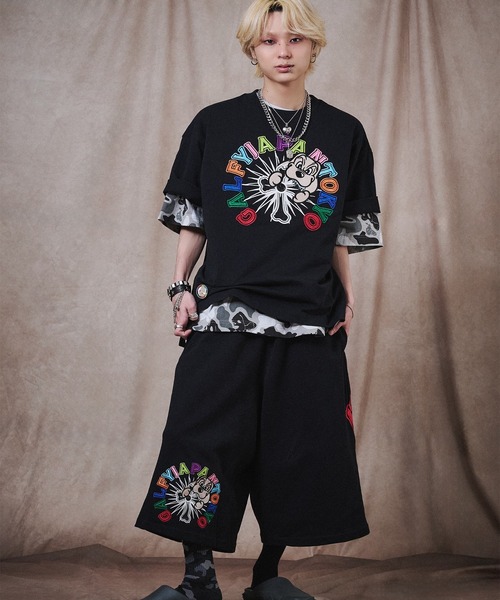 GALFY（ガルフィー）の「【GALFY/ガルフィー】おしゃぶりワンワン カラフルロゴショートパンツ（スウェットパンツ・メンズ・ホワイト/ピンク/ブラック・L/XL/M）」の18枚目の写真