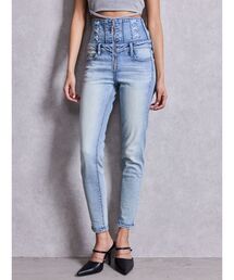 GYDA | ハイウエストsacred edge crossフロントZIPレースアップスキニーデニムパンツ(デニムパンツ)