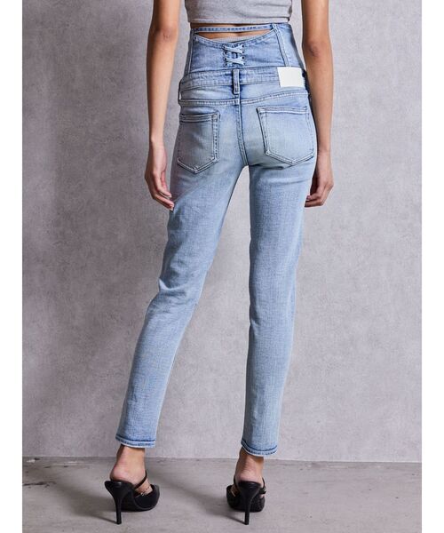 GYDA（ジェイダ）の「ハイウエストsacred edge crossフロントZIPレースアップスキニーデニムパンツ（デニムパンツ・レディース・ブルー/ライトブルー/ブラック・MEDIUM/SMALL/X-SMALL）」の6枚目の写真