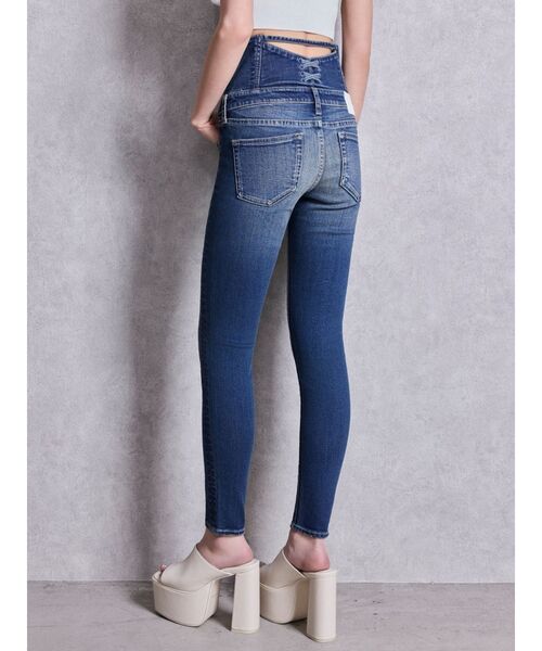 GYDA（ジェイダ）の「ハイウエストsacred edge crossフロントZIPレースアップスキニーデニムパンツ（デニムパンツ・レディース・ブルー/ライトブルー/ブラック・MEDIUM/SMALL/X-SMALL）」の8枚目の写真