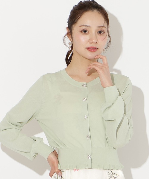 WILLSELECTION（ウィルセレクション）の「フリルヘムUVカットカーディガン（カーディガン/ボレロ・レディース・イエロー/ピンク/ブラック/オフホワイト/ミント・FREE）」の3枚目の写真