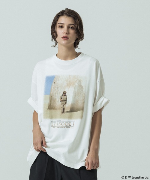 SLICK（スリック）の「【SLICK/スリック】SLICK / STAR WARS / Printed T-shirt 01/スターウォーズ / パウダー加工プリントTシャツ /オーバーサイズ シルエット/ ビンテージ（Tシャツ/カットソー・メンズ・ブラック/ホワイト・2/1/3）」の2枚目の写真