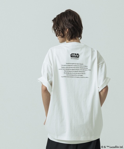 SLICK（スリック）の「【SLICK/スリック】SLICK / STAR WARS / Printed T-shirt 01/スターウォーズ / パウダー加工プリントTシャツ /オーバーサイズ シルエット/ ビンテージ（Tシャツ/カットソー・メンズ・ブラック/ホワイト・2/1/3）」の5枚目の写真