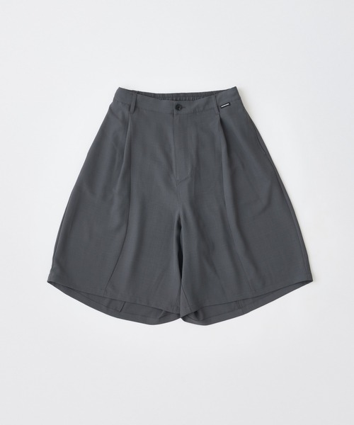 ADAM PATEK(アダムパテック)の「【ADAMPATEK/アダムパテック】twill wide easy shorts ツイルクワイドイージーショーツ(その他パンツ・レディース・ブラック/グレー・1)」の2枚目の写真