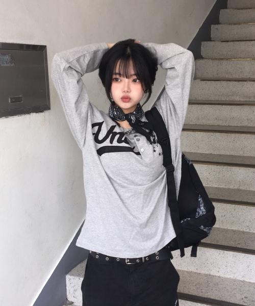 UNTITLED SEOUL(アンタイトル ソウル)の「ユニコーン ヘンリーネック スラブ ロングスリーブ グレー(Tシャツ/カットソー・レディース・その他・MEDIUM/LARGE)」の7枚目の写真