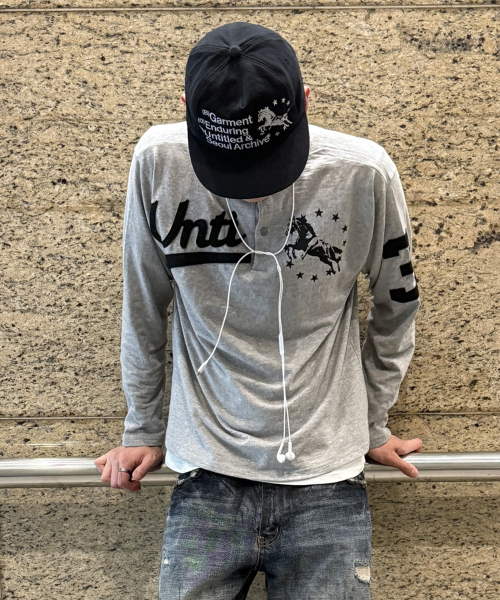 UNTITLED SEOUL(アンタイトル ソウル)の「ユニコーン ヘンリーネック スラブ ロングスリーブ グレー(Tシャツ/カットソー・レディース・その他・MEDIUM/LARGE)」の8枚目の写真