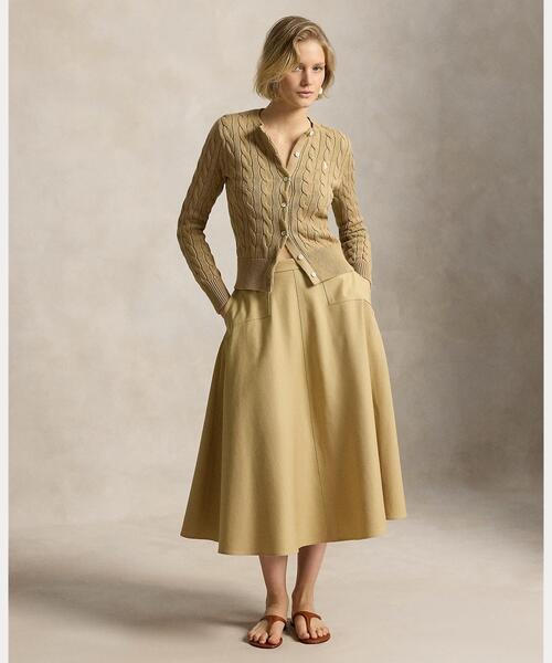 POLO RALPH LAUREN（ポロ ラルフ ローレン）の「パネルド ヘンプブレンド Aライン スカート（スカート・レディース・ブラウン系5・0/00/2/4/6/8）」の4枚目の写真