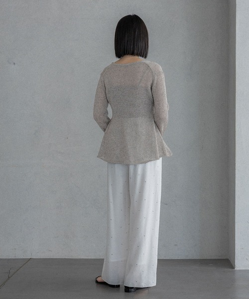 A part by(アパートバイ)の「ドットシシュウストレートパンツ(その他パンツ・レディース・ベージュ/ブラック系その他2/ホワイト系その他2・FREE)」の7枚目の写真