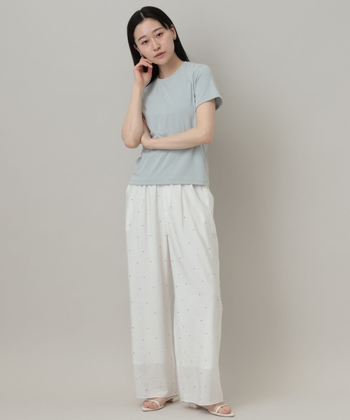 A part by(アパートバイ)の「ドットシシュウストレートパンツ(その他パンツ・レディース・ベージュ/ブラック系その他2/ホワイト系その他2・FREE)」の18枚目の写真