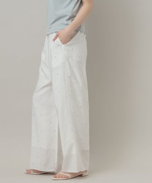 A part by(アパートバイ)の「ドットシシュウストレートパンツ(その他パンツ・レディース・ベージュ/ブラック系その他2/ホワイト系その他2・FREE)」の21枚目の写真