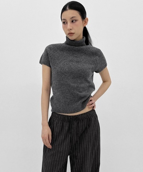 BLACKUP（ブラックアップ）の「[MADE] ペプリンストライプバンディングパンツ（その他パンツ・レディース・チャコール/グレイッシュベージュ・FREE）」の6枚目の写真