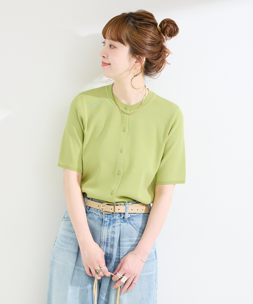 B.C STOCK(ベーセーストック)の「ウォッシャブル / 接触冷感 / ドットカーディガン(カーディガン/ボレロ・レディース・ホワイト/グリーン/ブラック・FREE)」の22枚目の写真