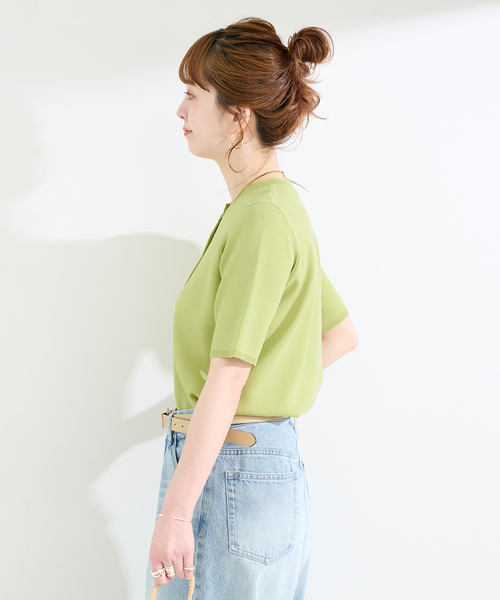 B.C STOCK(ベーセーストック)の「ウォッシャブル / 接触冷感 / ドットカーディガン(カーディガン/ボレロ・レディース・ホワイト/グリーン/ブラック・FREE)」の20枚目の写真