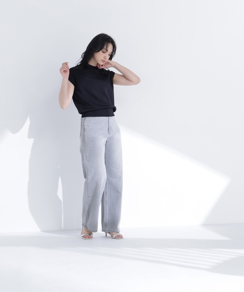 NATURAL BEAUTY BASIC(ナチュラルビューティーベーシック)の「総針ベーシックニット モックネック(ニット/セーター・レディース・オフホワイト/ライトグリーン/レッド/グレイッシュベージュ/ブラック/ダークブラウン・フリ-/FREE)」の16枚目の写真