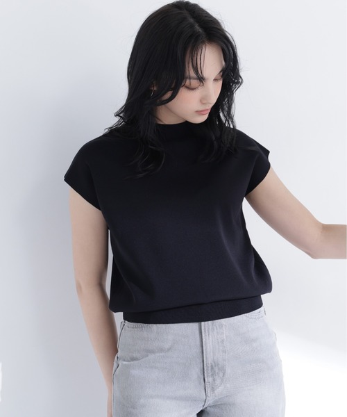 NATURAL BEAUTY BASIC(ナチュラルビューティーベーシック)の「総針ベーシックニット モックネック(ニット/セーター・レディース・オフホワイト/ライトグリーン/レッド/グレイッシュベージュ/ブラック/ダークブラウン・フリ-/FREE)」の17枚目の写真
