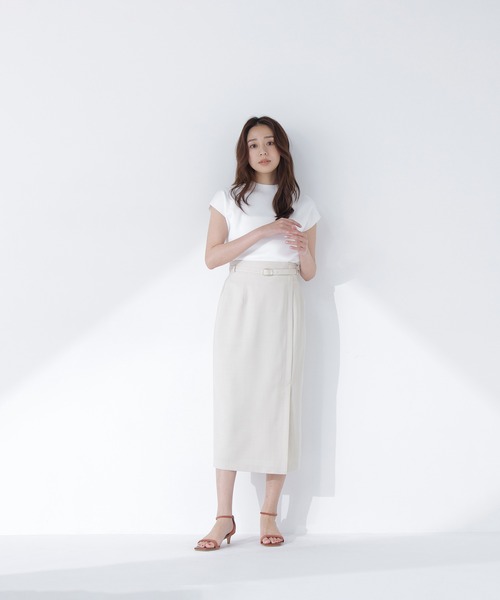 NATURAL BEAUTY BASIC(ナチュラルビューティーベーシック)の「総針ベーシックニット モックネック(ニット/セーター・レディース・オフホワイト/ライトグリーン/レッド/グレイッシュベージュ/ブラック/ダークブラウン・フリ-/FREE)」の9枚目の写真