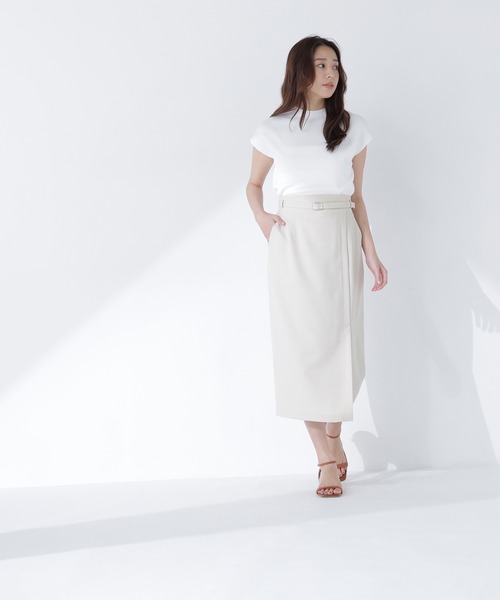 NATURAL BEAUTY BASIC(ナチュラルビューティーベーシック)の「総針ベーシックニット モックネック(ニット/セーター・レディース・オフホワイト/ライトグリーン/レッド/グレイッシュベージュ/ブラック/ダークブラウン・フリ-/FREE)」の13枚目の写真