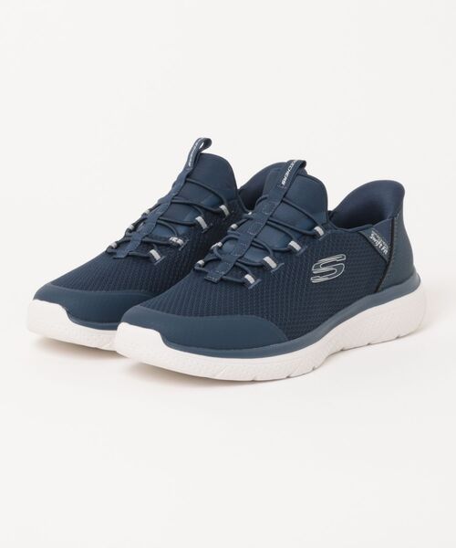 SKECHERS(スケッチャーズ)の「SKECHERS スケッチャーズ SWIFT FIT スウィフトフィット GENO-ELIJAH【ワイド/軽量】(スニーカー・メンズ・ブラック×ブラック/ネイビー/ホワイト×ブラック/グレー・25.0cm/27.5cm/25.5cm/28.0cm/26.0cm/29.0cm/26.5cm/27.0cm)」の4枚目の写真