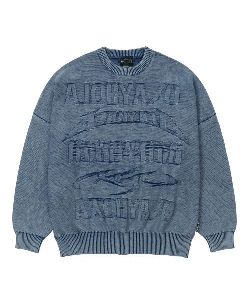 AJOBYAJO（アジョバイアジョ）の「[PBA] Five AJO Logos Washed Sweater [NAVY]（ニット/セーター・レディース・その他・L/XL/M）」の12枚目の写真