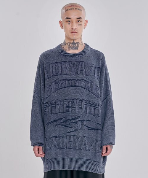 AJOBYAJO（アジョバイアジョ）の「[PBA] Five AJO Logos Washed Sweater [NAVY]（ニット/セーター・レディース・その他・L/XL/M）」の16枚目の写真