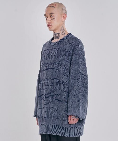 AJOBYAJO（アジョバイアジョ）の「[PBA] Five AJO Logos Washed Sweater [NAVY]（ニット/セーター・レディース・その他・L/XL/M）」の17枚目の写真
