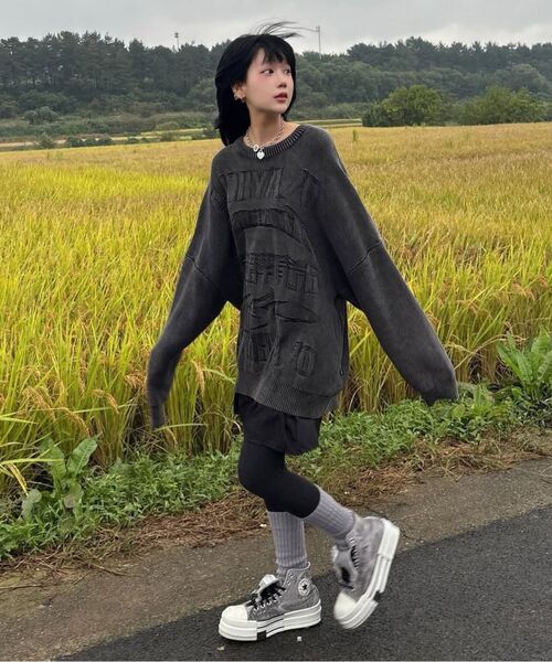 AJOBYAJO（アジョバイアジョ）の「[PBA] Five AJO Logos Washed Sweater [NAVY]（ニット/セーター・レディース・その他・L/XL/M）」の21枚目の写真