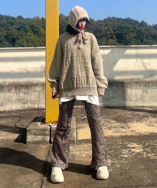 AJOBYAJO（アジョバイアジョ）の「[PBA] Five AJO Logos Washed Sweater [NAVY]（ニット/セーター・レディース・その他・L/XL/M）」の5枚目の写真