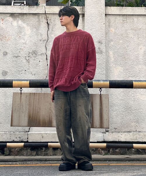 AJOBYAJO（アジョバイアジョ）の「[PBA] Five AJO Logos Washed Sweater [NAVY]（ニット/セーター・レディース・その他・L/XL/M）」の10枚目の写真