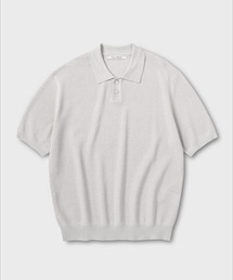 NONBLANK（ノンブランク）の「リネンクールタッチカラーニット_LIGHT GREY（ポロシャツ）」