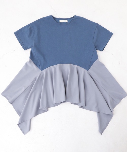 n'OrLABEL（ノアールレーベル）の「【接触冷感】異素材ヘムラインカットソー（Tシャツ/カットソー・レディース・ブラック/ブルー・1/2）」の20枚目の写真
