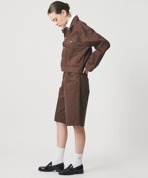 ER(イーアール)の「<ER>DOCTOR HONZAWA DENIM デニムハーフパンツ(デニムパンツ・レディース・ダークブラウン/ロイヤルブルー・M/S)」の2枚目の写真