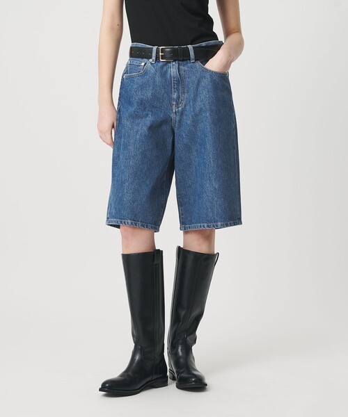 ER(イーアール)の「<ER>DOCTOR HONZAWA DENIM デニムハーフパンツ(デニムパンツ・レディース・ダークブラウン/ロイヤルブルー・M/S)」の1枚目の写真