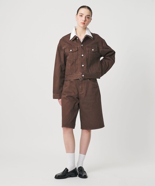 ER(イーアール)の「<ER>DOCTOR HONZAWA DENIM デニムハーフパンツ(デニムパンツ・レディース・ダークブラウン/ロイヤルブルー・M/S)」の4枚目の写真