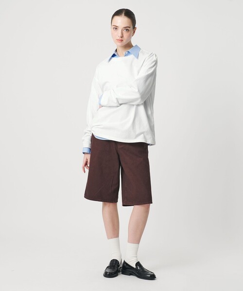 ER(イーアール)の「<ER>DOCTOR HONZAWA DENIM デニムハーフパンツ(デニムパンツ・レディース・ダークブラウン/ロイヤルブルー・M/S)」の5枚目の写真