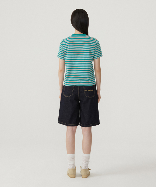 COVERNAT WOMAN(カバーナットウーマン)の「ウーマンストライプTシャツグリーン(Tシャツ/カットソー・レディース・その他・WS/WM/LARGE)」の6枚目の写真