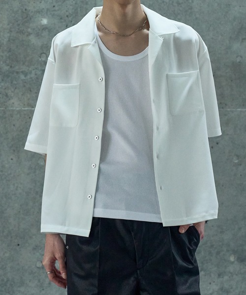 LANDNESS(ランドネス)の「【LANDNESS/ランドネス】DOUBLE POCKET OPEN COLLAR SHIRT/ダブルポケットオープンカラーシャツ(シャツ/ブラウス・メンズ・ホワイト/ブラック/サックスブルー・S/M/L)」の4枚目の写真