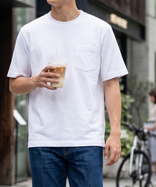 TETE(テット)の「【TETE SELECTION】スムース冷感クルーTシャツ/:【接触冷感】半袖Tシャツ クルーネック ひんやり 夏 涼しい きれいめ カジュアル(Tシャツ/カットソー・メンズ・ブラック/ホワイト/ブラウン/ネイビー・X-LARGE/LARGE/MEDIUM)」の2枚目の写真