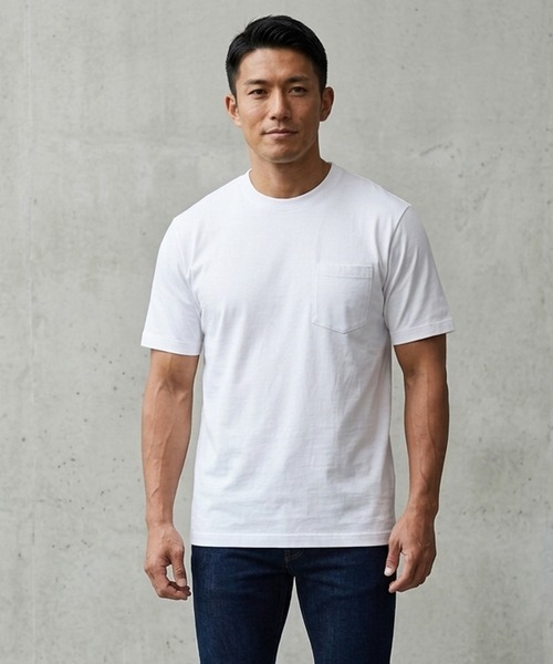 TETE(テット)の「【TETE SELECTION】スムース冷感クルーTシャツ/:【接触冷感】半袖Tシャツ クルーネック ひんやり 夏 涼しい きれいめ カジュアル(Tシャツ/カットソー・メンズ・ブラック/ホワイト/ブラウン/ネイビー・X-LARGE/LARGE/MEDIUM)」の6枚目の写真