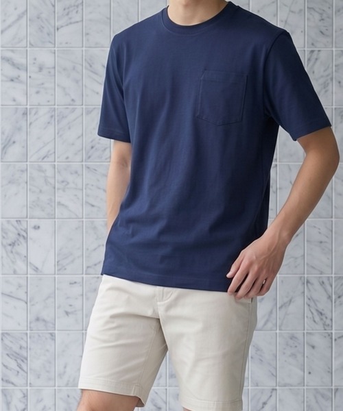 TETE(テット)の「【TETE SELECTION】スムース冷感クルーTシャツ/:【接触冷感】半袖Tシャツ クルーネック ひんやり 夏 涼しい きれいめ カジュアル(Tシャツ/カットソー・メンズ・ブラック/ホワイト/ブラウン/ネイビー・X-LARGE/LARGE/MEDIUM)」の9枚目の写真