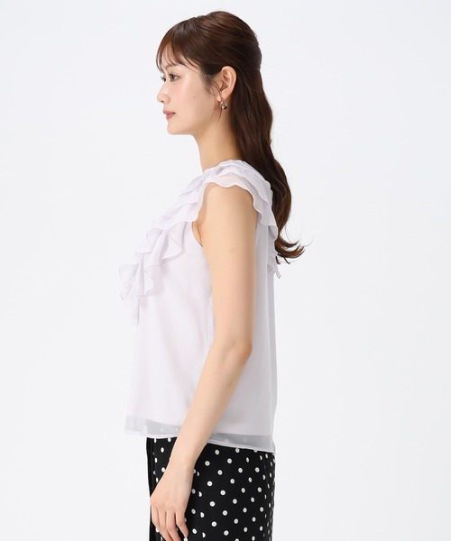 MISCH MASCH(ミッシュマッシュ)の「2026春夏新作 パウダーシフォンラッフルバックリボンブラウス(シャツ/ブラウス・レディース・ブラウン/ピンク/グレー・フリ-)」の8枚目の写真
